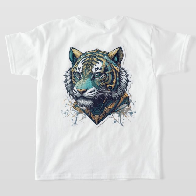 Tiger Porträtt T Shirt (Laydown Baksida)