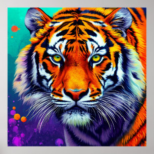 🐅 Tiger Porträtt Väggkonst Djungel Vilda Djur