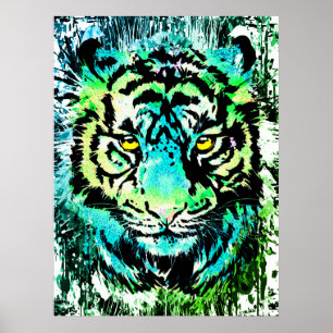 Tiger Poster - Färgfull tigern Öga