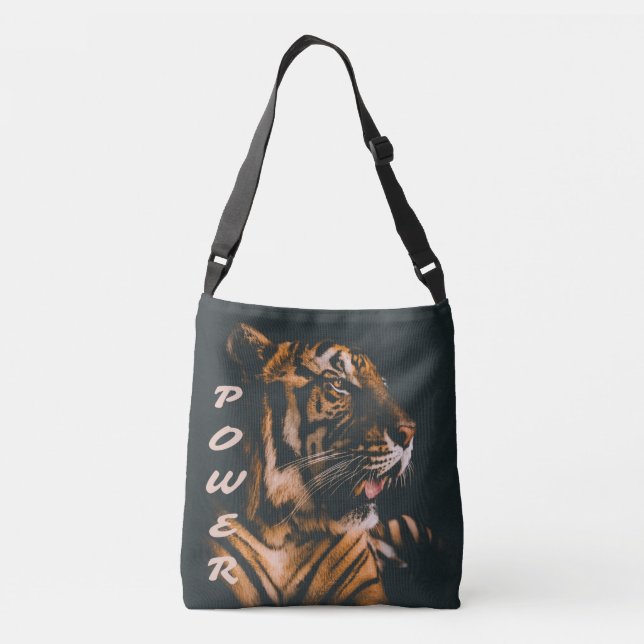Tiger Power Rand Fierce Motivational Axelväska (Baksida)