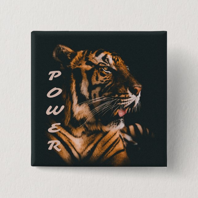 Tiger Power Rand Fierce Motivational Knapp (Framsida)