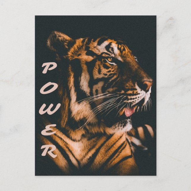 Tiger Power Rand Fierce Motivational Vykort (Framsida)