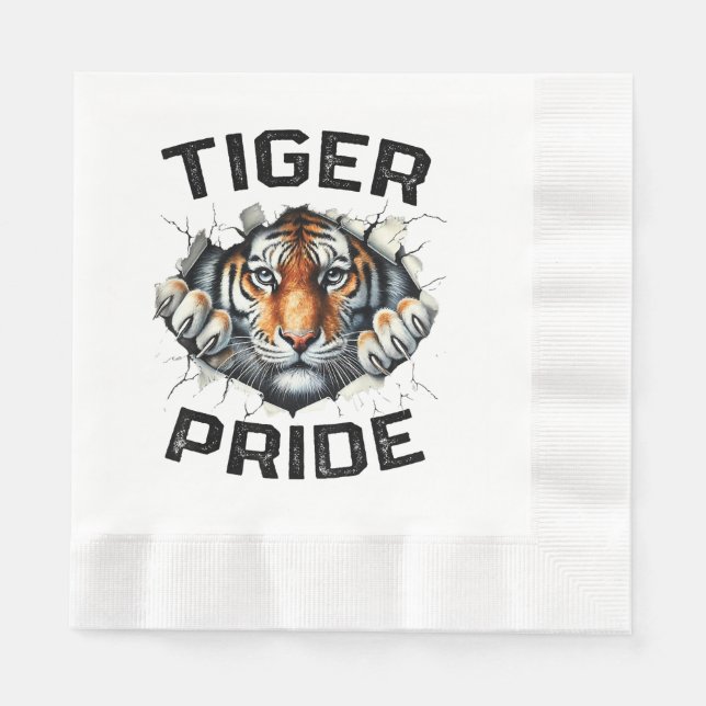 Tiger Pride Retro Tiger School Sports Team Pappersservett (Framsidan)