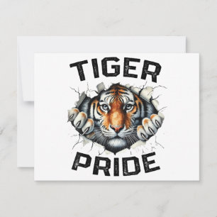 Tiger Pride Retro Tiger School Sports Team Tack Kort