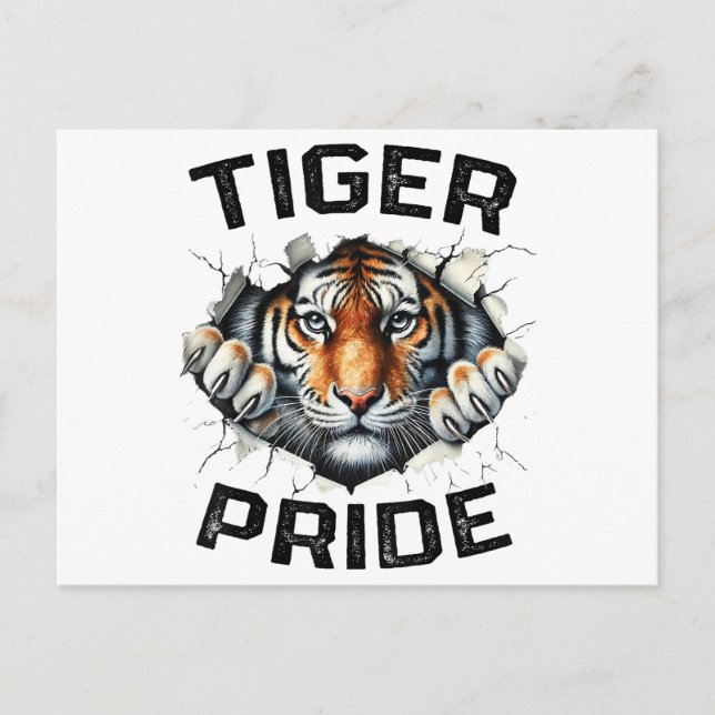 Tiger Pride Retro Tiger Skol Sportlag  Vykort (Framsida)