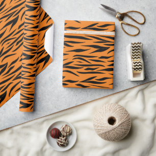 Tiger Print Anniury Gift-Orange - sömlös Presentpapper