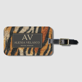 Tiger Print Elegant Wildlife Luxury Bagagebricka