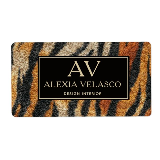 Tiger Print  Elegant Wildlife Luxury Fraktsedel (Framsidan)