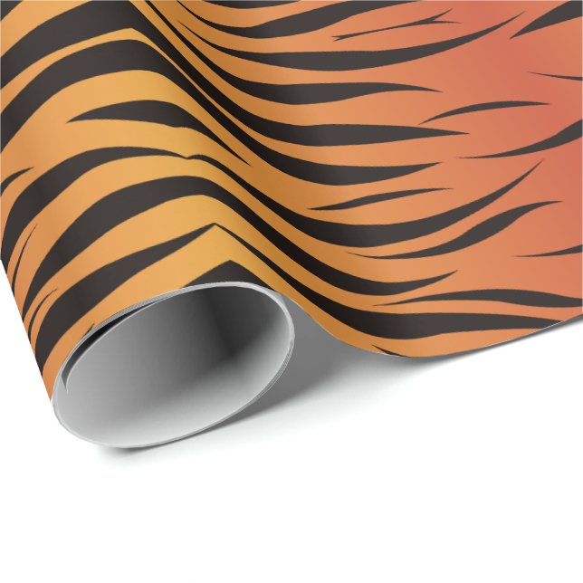 Tiger Print Mönster Presentpapper (Rullad Hörn)