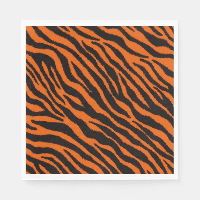 Tiger Print Safari Animal Papper Pappersservett (Framsidan)