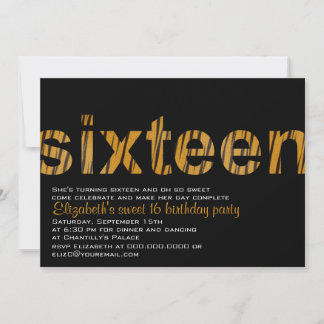 Tiger Print Typography Design Sweet 16-inbjudan Inbjudningar