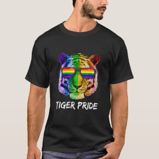 Tiger Rainbow Glasses Pride Vild Funny LGBT Equali T Shirt