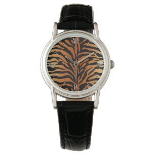 Tiger Rand Animal Print, Amber, Black and Tan Armbandsur