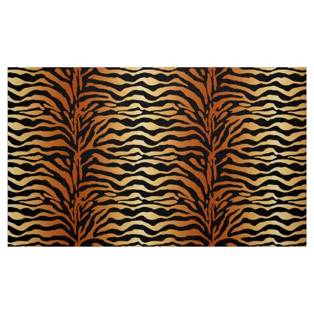 Tiger Rand Animal Print, Amber, Black och Tan Tyg (Fat Quarter)