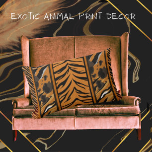 Tiger Rand Animal Print Lumbarkudde