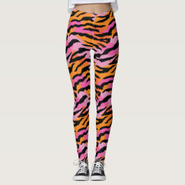 Tiger Rand Animal Print Vibrant Girly Glam Leggings