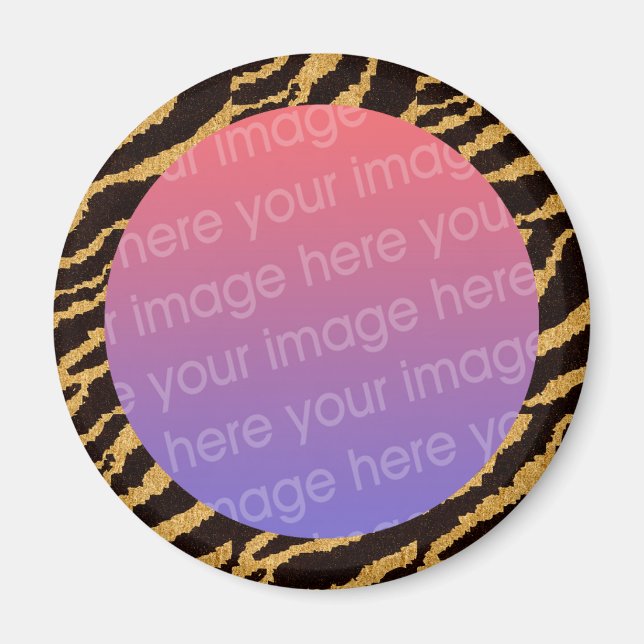 tiger rand-foto ram magnet (Framsidan)