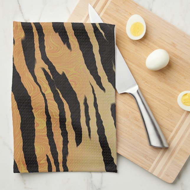 Tiger Rand Kökshandduk (Vikt i Fjärdedel)