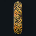 Tiger Rand Mini Skateboard Bräda 18,5 Cm<br><div class="desc">Dold orange och guld tiger rand på svart bakgrund gör en spännande skateboard.</div>
