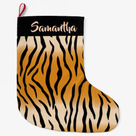 Tiger Rand Mönster Stora julklapp Stor Julstrumpa