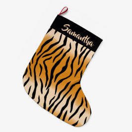 Tiger Rand Mönster Stora julklapp Stor Julstrumpa