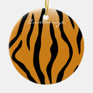 Tiger Rand Mönster Thunder_Cove Julgransprydnad Keramik