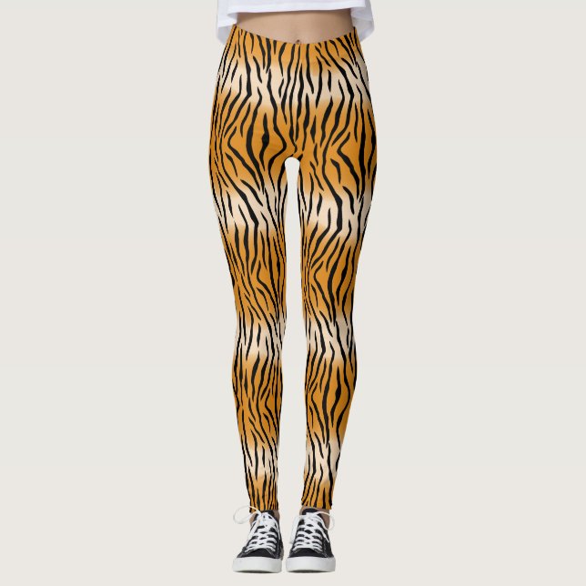 Tiger Rand Mönster Thunder_Cove Leggings (Framsida)