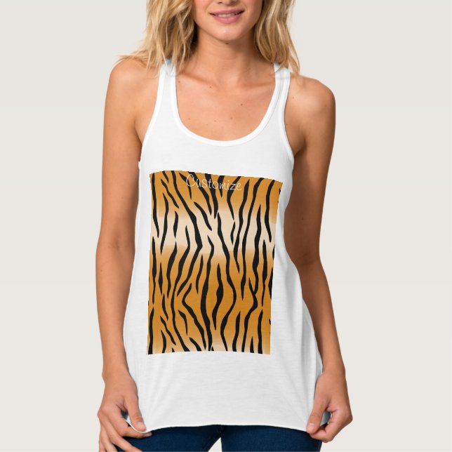 Tiger Rand Mönster Thunder_Cove Linne Med Racerback (Framsida)
