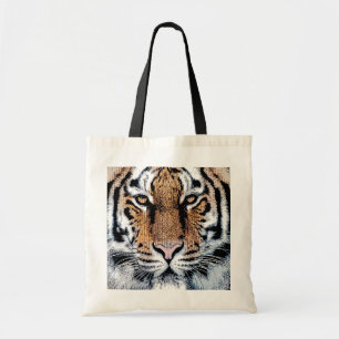Tiger rand Porträtt i Graphic Press Stil Tygkasse