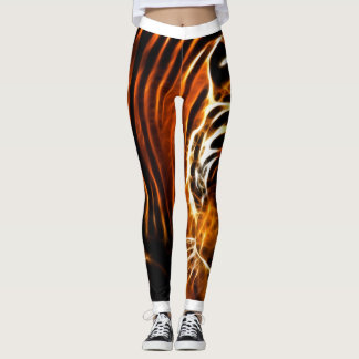 Tiger Rand Print Leggings & Yoga Byxor
