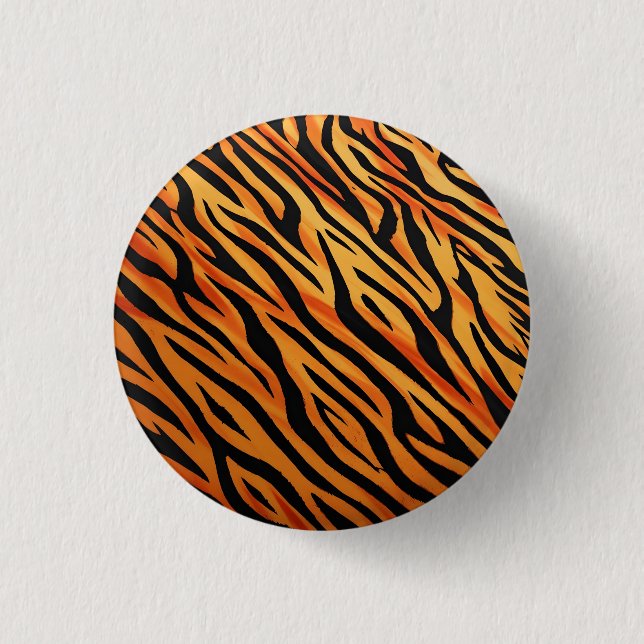 Tiger Randig Pälsmönster Knapp (Framsida)