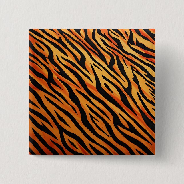 Tiger Randig Pälsmönster Knapp (Framsida)