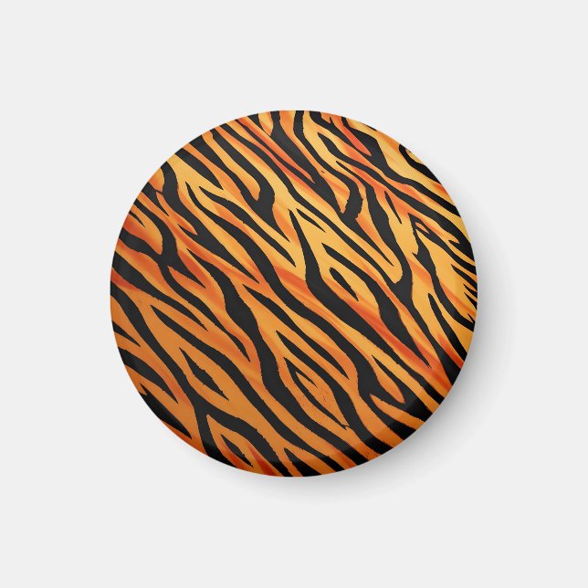 Tiger Randig Pälsmönster Magnet (Framsidan)