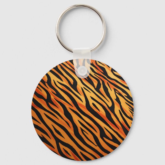 Tiger Randig Pälsmönster Nyckelring (Framsida)