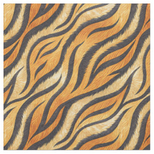 Tiger Randigt Mönster - Exotiskt Djurtryck Design Tyg