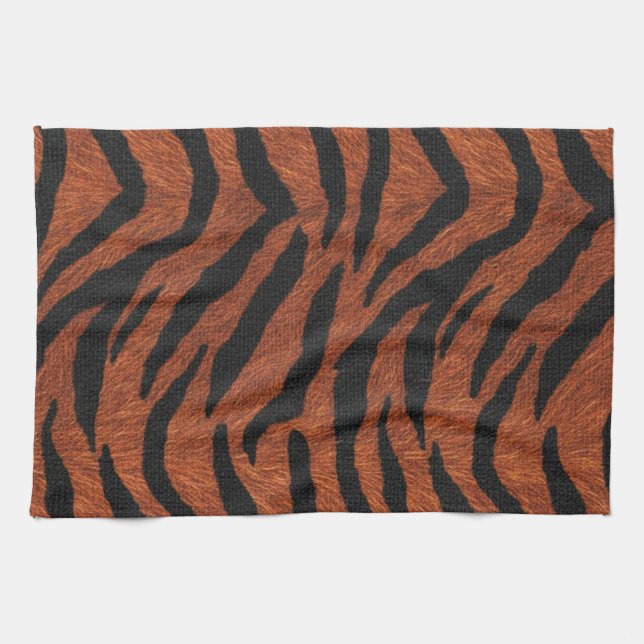 Tiger Randigt Vildt Mönster Kökshandduk (Horisontell)