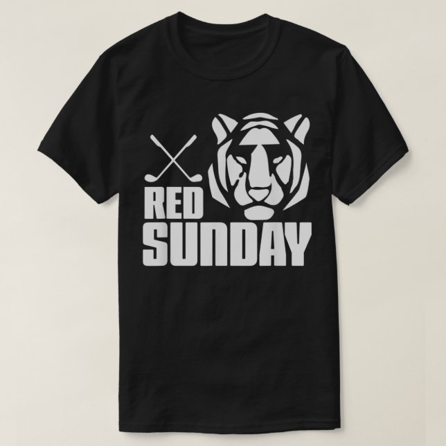 Tiger Red Söndag Golf t T Shirt (Design framsida)
