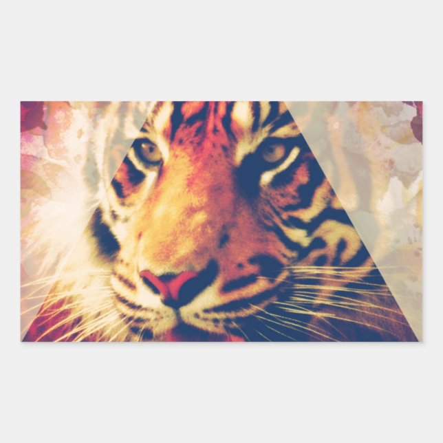 Tiger Rektangulärt Klistermärke (Framsida)
