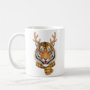 Tiger Ren Jul Djur Med Horn Jul Kaffemugg