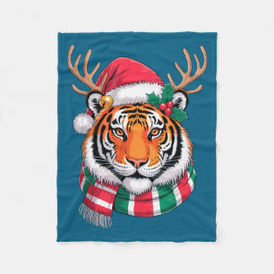 Tiger Ren Jul Santa Hatt Tiger Xmas Fleecefilt