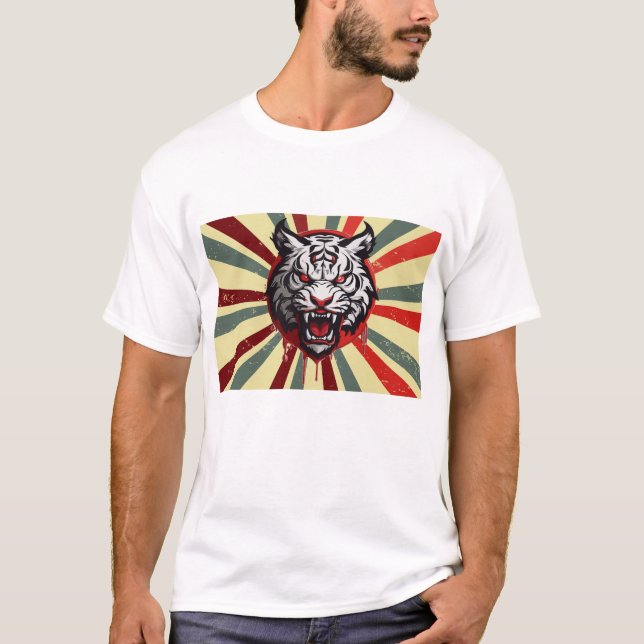 tiger retro vintage customized t shirt (Framsida)