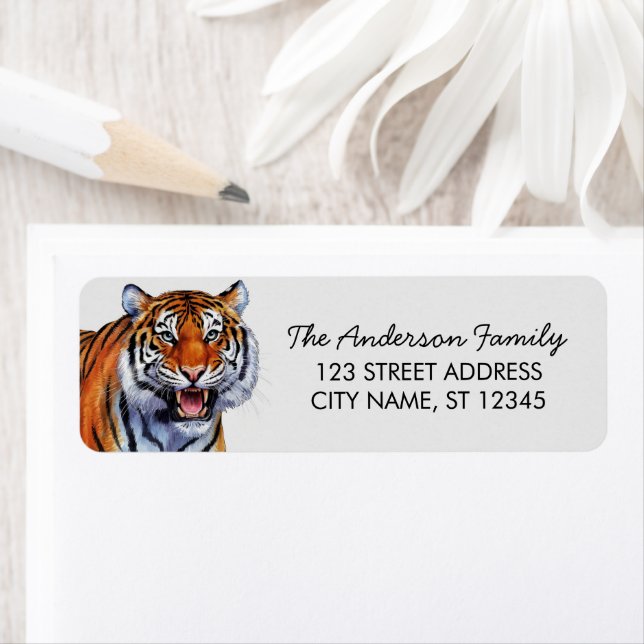 Tiger Return Address Returadress Etikett (Insitu)