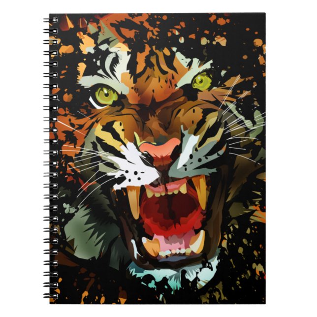 Tiger Roar 2 Anteckningsbok Med Spiral (Framsidan)