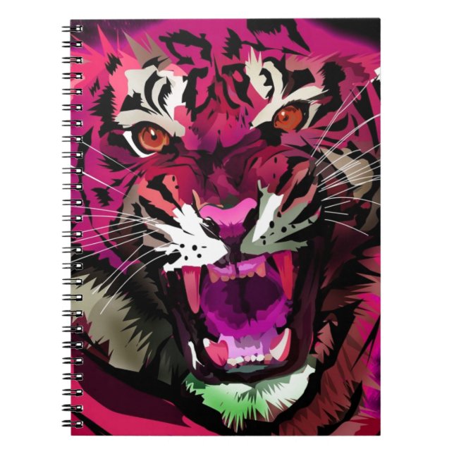 Tiger Roar - Rosa Anteckningsbok (Framsidan)
