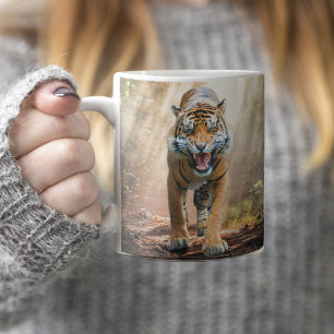 Tiger Roing in A Jungle Fine Art Kaffemugg