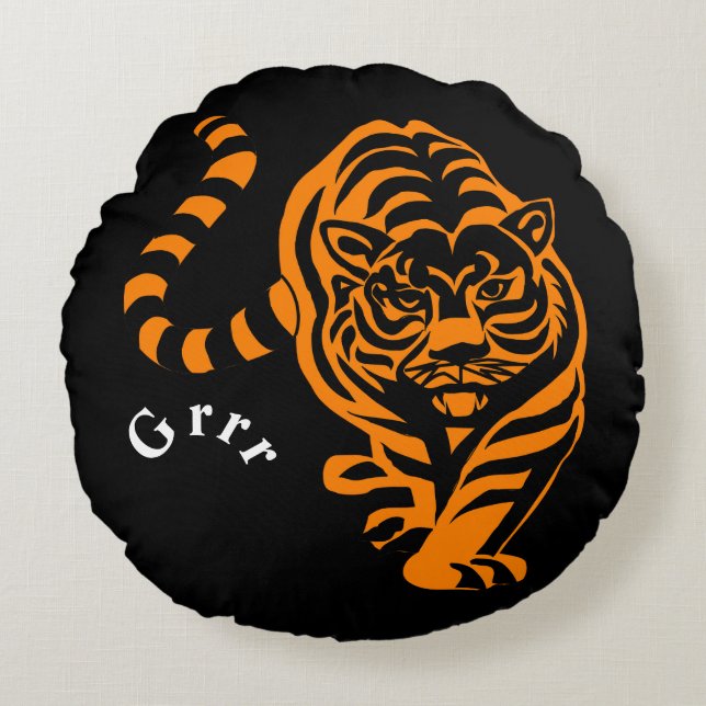 Tiger Rund Kudde (Framsidan)