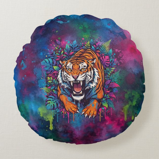 Tiger Rund Kudde (Framsidan)