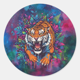 Tiger Runt Klistermärke