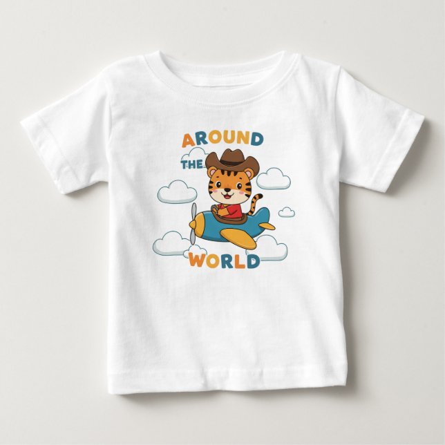 Tiger runt världen t shirt (Framsida)