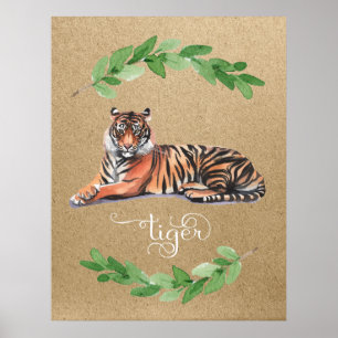 Tiger safari barntryck poster